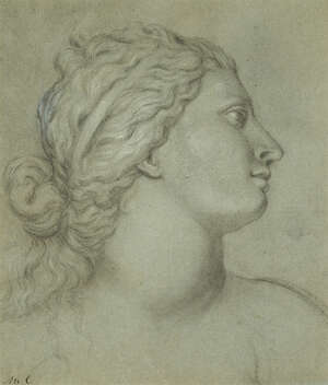 
	
		Follower of Antoine-François Callet, 
		French 17411823- 
		Study of a young woman in...