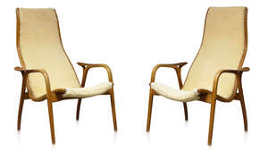 
	
		Yngve Ekström (1913-1988), a pair of  'Lamino' armchairs for Swedese  
		c.1950, each...