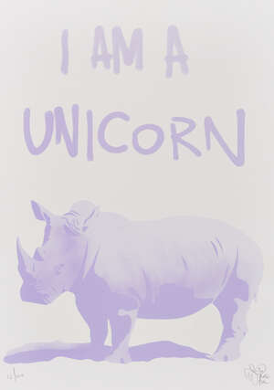 
	
		Pure Evil, 
		British b.1968-  
		 
		I am a Unicorn, 2014; 
		 
		screenprint in...