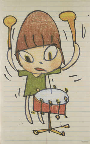 
	
		Yoshitomo Nara, 
		Japanese b.1959- 
		 
		Banging The Drum, 2020;
		 offset lithographic...