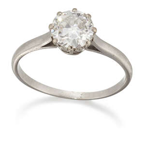 
	
		A diamond single stone ring, the brilliant-cut diamond weighing approximately 1.00...