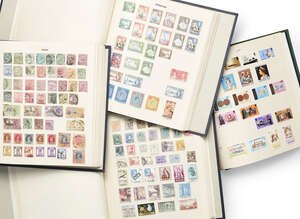 
	
		A collection of stamps in four albums, 20th century, to contain collections from...