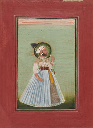 
	
		Portrait of Maharana Sangram Singh (r.1710-1734AD), Mewar, Rajasthan, 19th century,...