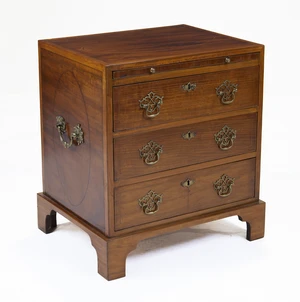 An Edwardian inlaid mahogany chest, of small proportions, first quarter 20th century, with...