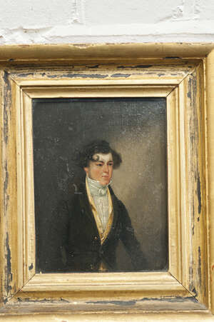 
	
		British Provincial School, 
		early 19th century- 
		 
		Portrait of a young man,...