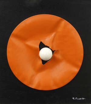 
	
		Gianni Pinna, Italian b.1934- 'Nativita'; mixed media relief construction, signed and...