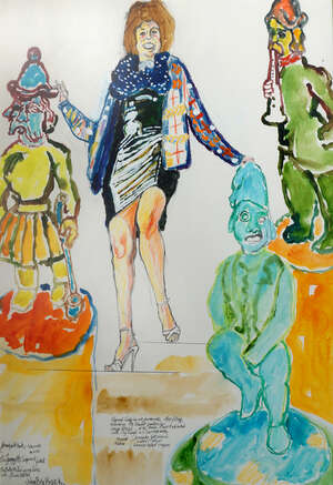
	
		John Randall Bratby RA, 
		British 1928-1992- 
		 
		Beaumont Park Concert; 
		 
		