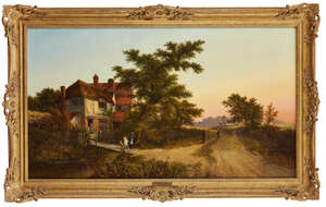 
	
		Walter Williams, 
		British 1843-1884- 
		 
		Sunset Evening; 
		 
		oil on canvas,...