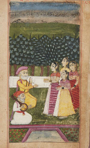 
	
		An illustration from a Ragamala from a manuscript, Western India, circa 1720, opaque...