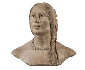 
	
		A French terracotta bust of a Native American woman, by Henri-Louis-Joseph Cordier,...