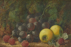 
	
		George Clare, 
		 
		British 1830-1900- 
		 
		Still life with grapes, apples and...