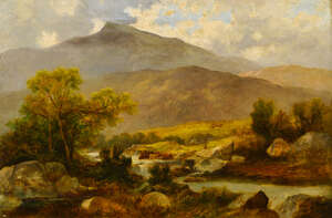
	
		Follower of Benjamin Williams Leader RA, British 1831-1923- Moel Siabod from the River...