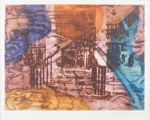 Arturo Di Stefano, 
		British b.1955- 
		 
		Untitled, 1997; 
		 
		etching with aquatint in colours on wove, signed, dated and numbered 2/20 in pencil,