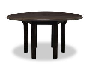 
	
		Ronald Carter (1926-2013), a dark stained Mahogany circular dining table and six chairs...