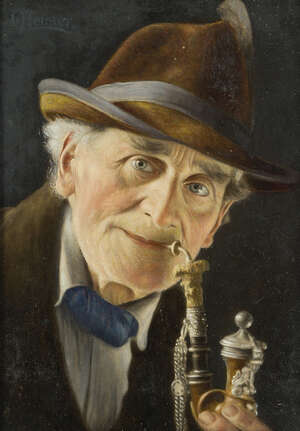 
	
		Carl Heuser, 
		German 1827-1892- 
		 
		Genre portraits;
		 
		oils on panel, four,...