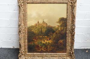 
	
		Jan Nowopacký, 
		Czech 1821-1908- 
		 
		Hradschin in Prag;
		 
		oil on canvas,...