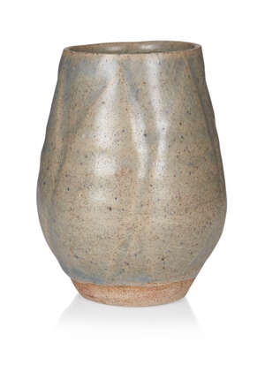 
	
		Katharine Pleydell-Bouverie (1895-1985), 
		 
		Small blue-grey petal vase, circa 1975,...