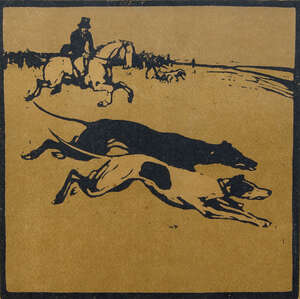 
	
		Sir William Nicholson, 
		British 1872-1949- 
		 
		Coursing (February); 
		 
		