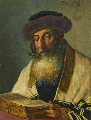 
	
		Alois Heinrich Priechenfried, 
		Austrian 1867-1953- 
		Portrait of a rabbi; 
		oil on...
