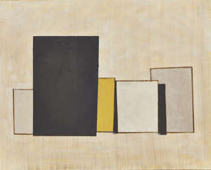 
	
		Peter Haigh, 
		British 1914-1994- 
		 
		Abstract Composition (May '87); 
		 
		oil...
