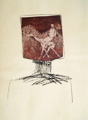 
	
		Sir Sidney Nolan OM AC, 
		Australian/British 1917-1992- 
		 
		Ned Kelly with Burke...