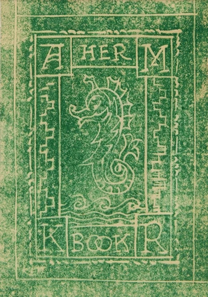 Cyril Edward Power,&nbsp;British 1872-1951,&nbsp;Seahorse Ex Libris, 1925;&nbsp;linocut printed in colour on...