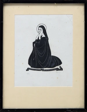 Eric Gill ARA ROI,&nbsp;British 1882-1940,&nbsp;Bernadette Ora Pro Nobis, 1926;&nbsp;monochrome woodcut on wove,&nbsp;