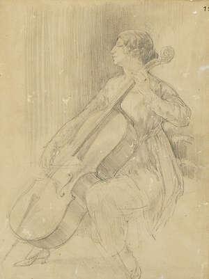 
	
		Follower of Augustus Edwin John OM RA, 
		British 1878-1961- 
		 
		Sketch of Mme....