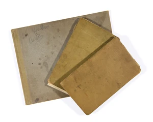 Elliott Seabrooke, British 1886-1950 - Three sketchbooks; pencil on paper in bound sketchbooks, one signed with the artist's address on the inside cover, on