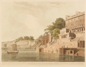 Thomas Daniell, R.A. (1749-1840), Dusasumade Gaut at Bernares, on the River Ganges, handcoloured...