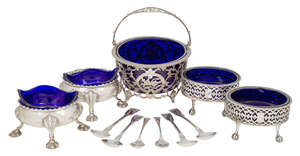 
	
		A pair of George III silver salts, London, c.1763, David Hennell I & Robert Hennell, each...