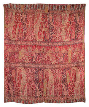 
	
		A Kashmir woven cotton spread, North India, 19th century, of rectangular form, with large...