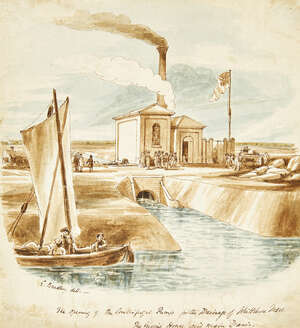 
	
		E Bradley, 
		British, mid-19th century- 
		 
		The opening of the Centrifugal Pump...