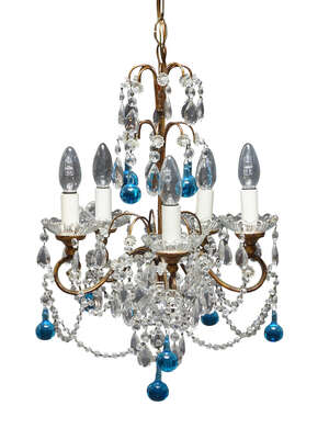 
	
		Three Continental openwork and glass hung chandeliers, 20th century, 52 and 45cm high,...