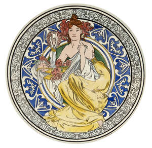 
	
		Alphonse Mucha (1860-1939), a ceramic plate
		LAutumne, 1897, published by Au Grand...