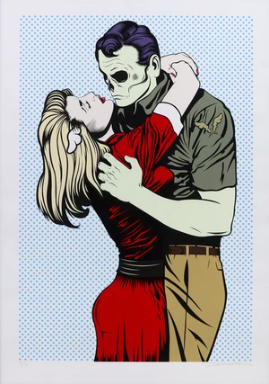 D*Face (Dean Stockton),&nbsp;British b.1978-&nbsp;Love Won't Tear Us Apart, 2018;&nbsp;screenprint in colours on...