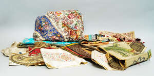 
	
		A quantity of miscellaneous Oriental and European fabrics, panels and fragments (a...