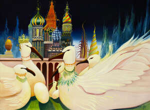 
	
		Jean Pierre Trevor,
		British b.1948-
		 
		Russian dreams;
		 
		oil on canvas,...