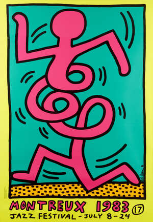 
	
		Keith Haring,
		American 1958-1990-
		 
		Montreux Jazz Festival Posters, 1983;
		 
		