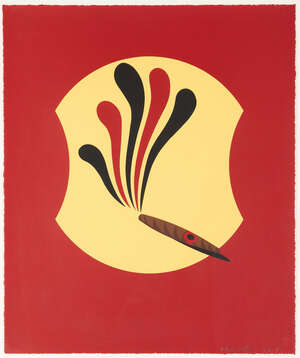 
	
		Patrick Caulfield CBE RA, 
		British 1936-2005- 
		 
		Freud's smoke, from the 'Freud...