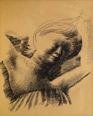 
	
		Emilio Greco, Italian 1913-1995- Portrait; lithograph, signed, inscribed Roma and dated...