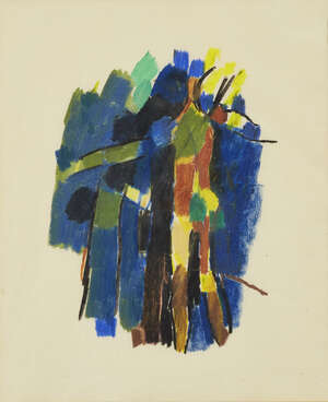 
	
		Keith Vaughan,
		British 1912-1977-
		 
		Standing Figure, 1960;
		 
		gouache and...