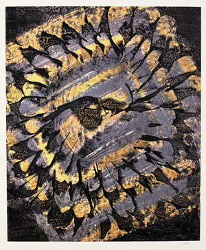
	
		Sir Sidney Nolan OM AC RA,
		Australian 1917-1992-
		 
		Sunflower;
		 
		monotype...