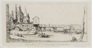
	
		Charles Meryon, 
		 
		French 1821-1868- 
		 
		Passarelle du Pont-au-Change apres l