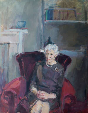 
	
		Anthony Eyton RA, 
		British b.1923- 
		 
		Portrait of a seated woman traditionally...