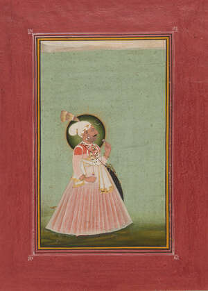 
	
		Portrait of Rawat Jai Singh of Sangramgarh, Mewar, Rajasthan, 19th century, opaque...