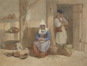 Edward Angelo Goodall RWS, 
		British 1818-1908- 
		 
		At Beaugency; 
		 
		watercolour, 23x30.2cm 
		 
		Provenance: with Abbott & Holder, London, 