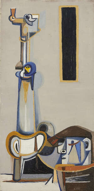 
	
		David Carr, 
		British 1915-1968-
		 
		Still life;
		 
		oil on canvas, unfinished...