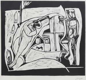 Peter Lanyon,&nbsp;British 1918-1964,&nbsp;The Returned Seaman, 1973;&nbsp;monochrome lithograph on wove,&nbsp;signed in...