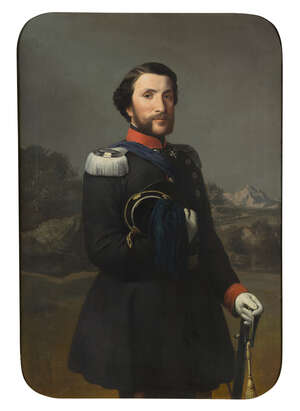
	
		Italian School, 
		 
		mid-late 19th century- 
		 
		Portrait of an Italian Officer,...
